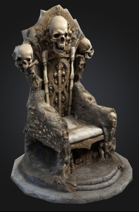 Bone Thron 3 Low-poly 3D model_2