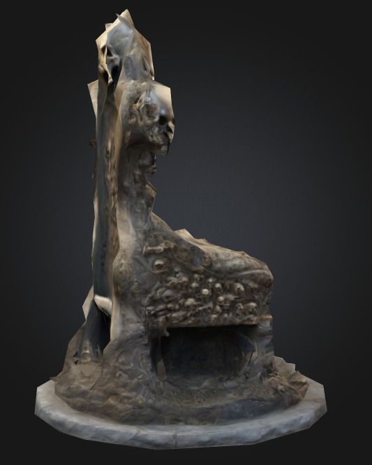 Bone Thron 3 Low-poly 3D model_3