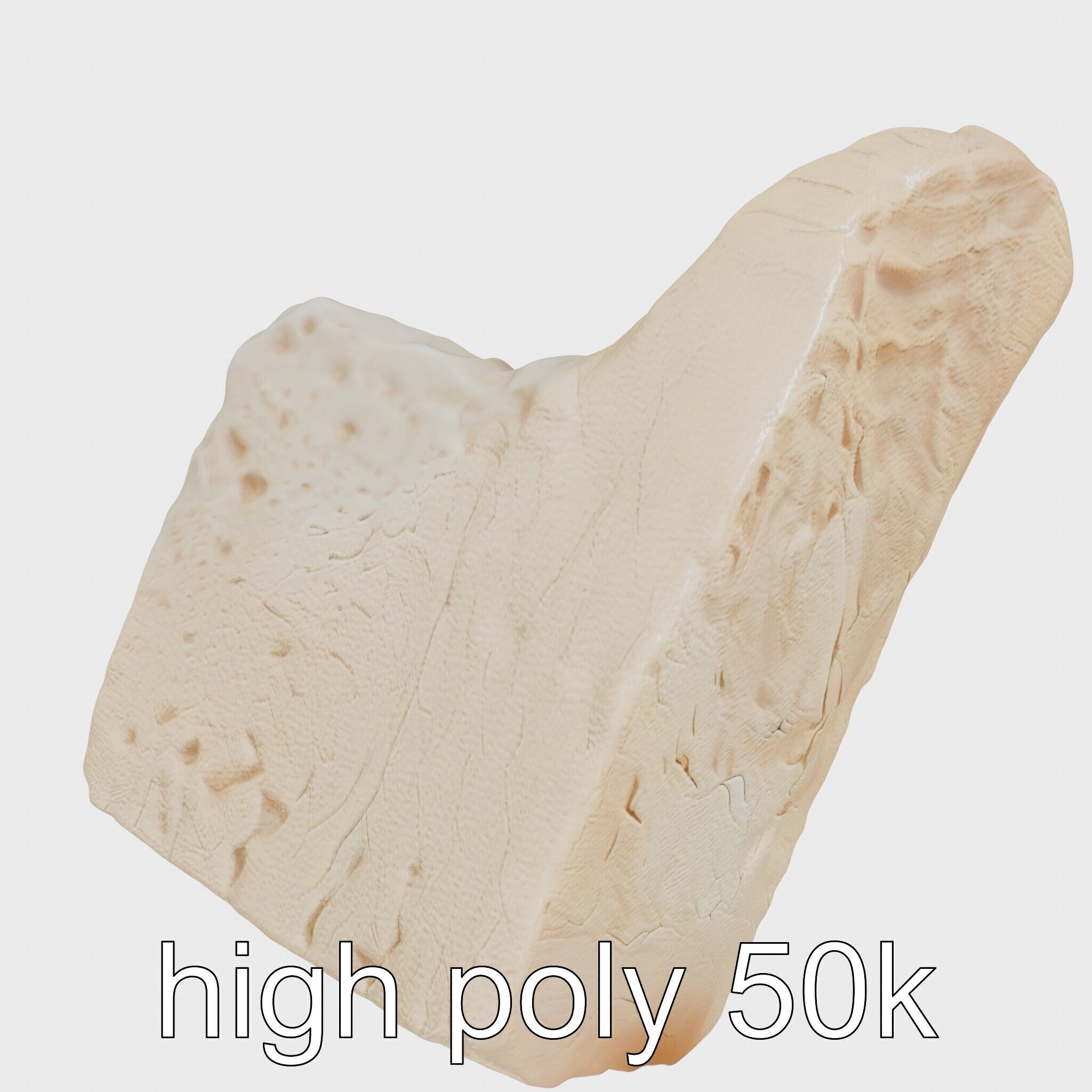 Ancient Stone Textured Block Model Low-poly 3D model_24
