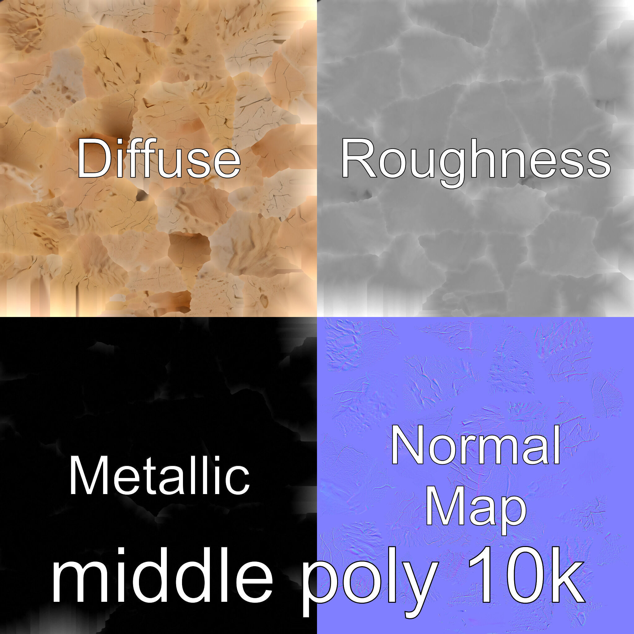 Ancient Stone Textured Block Model Low-poly 3D model_28