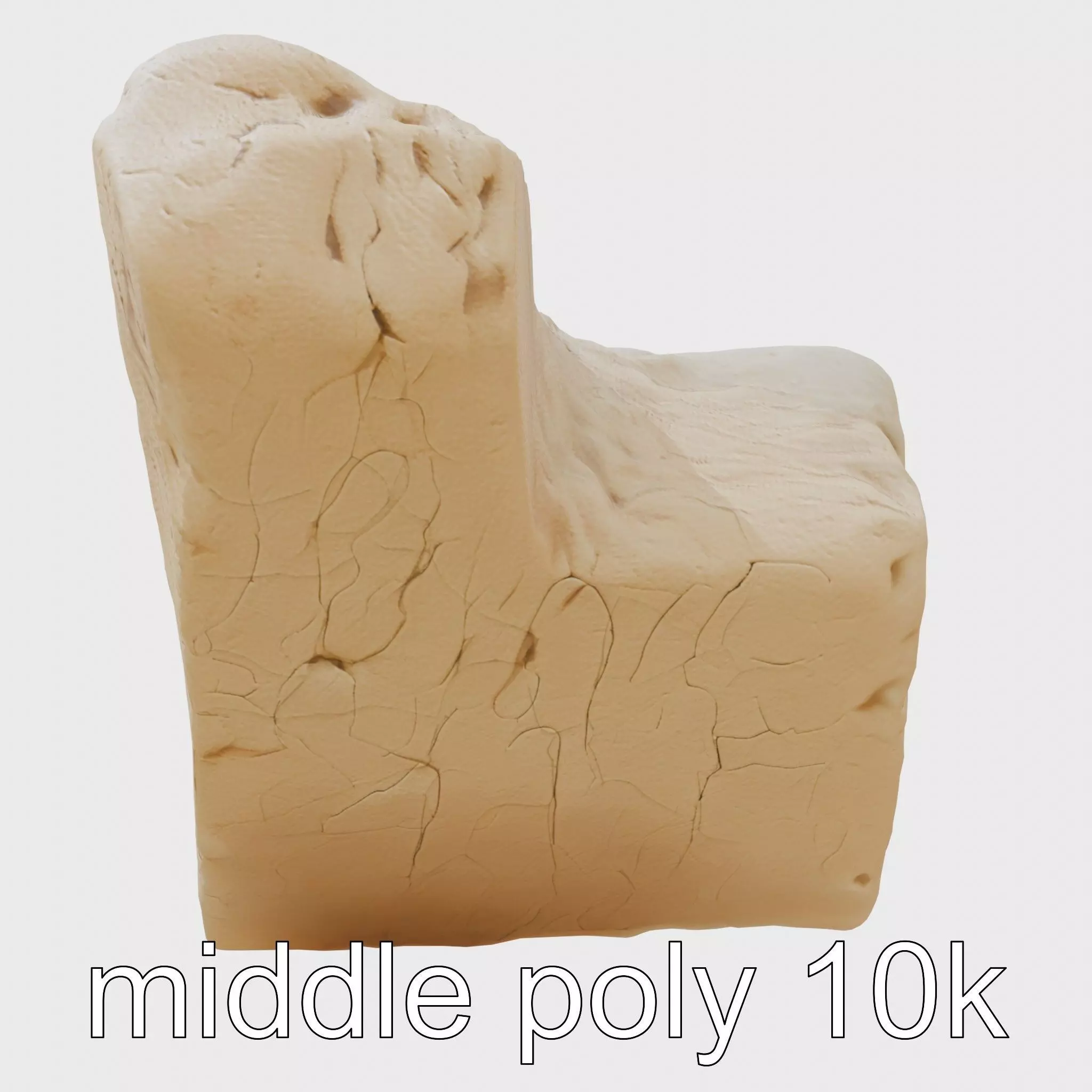 Ancient Stone Textured Block Model Low-poly 3D model_0