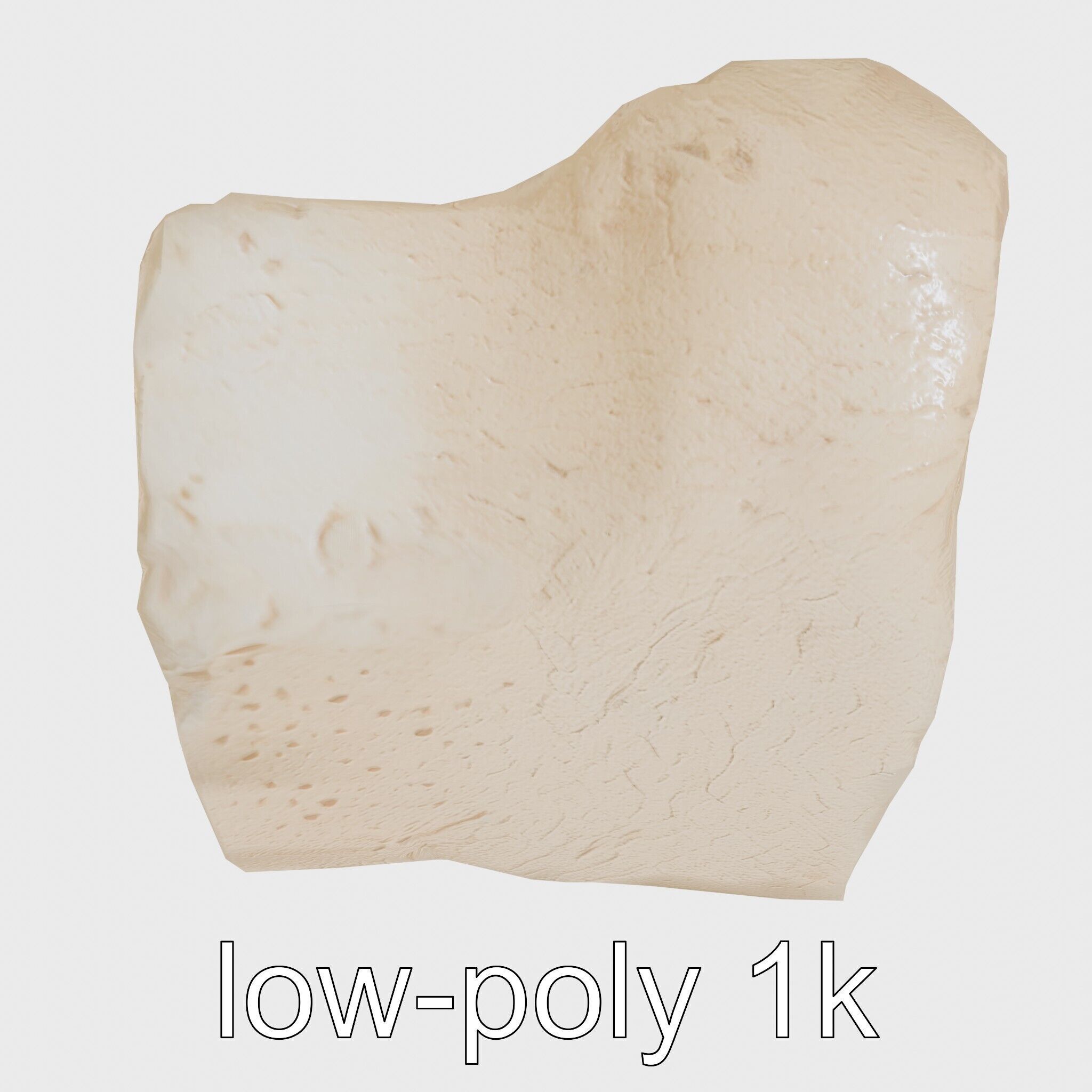 Ancient Stone Textured Block Model Low-poly 3D model_16