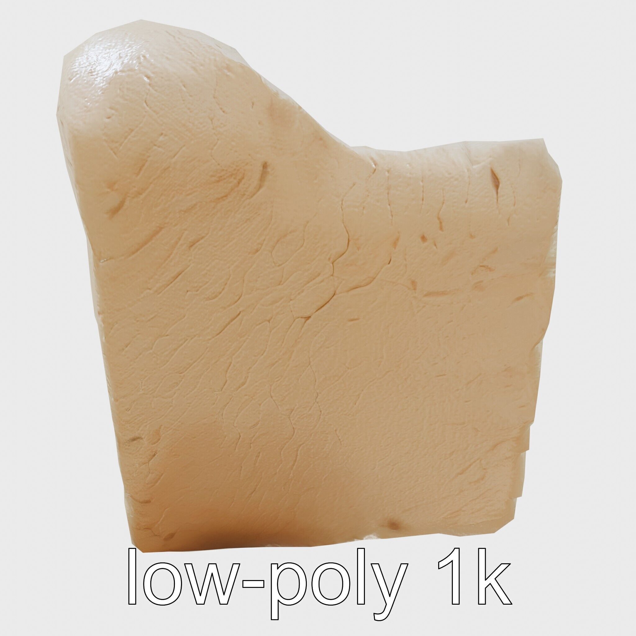 Ancient Stone Textured Block Model Low-poly 3D model_7