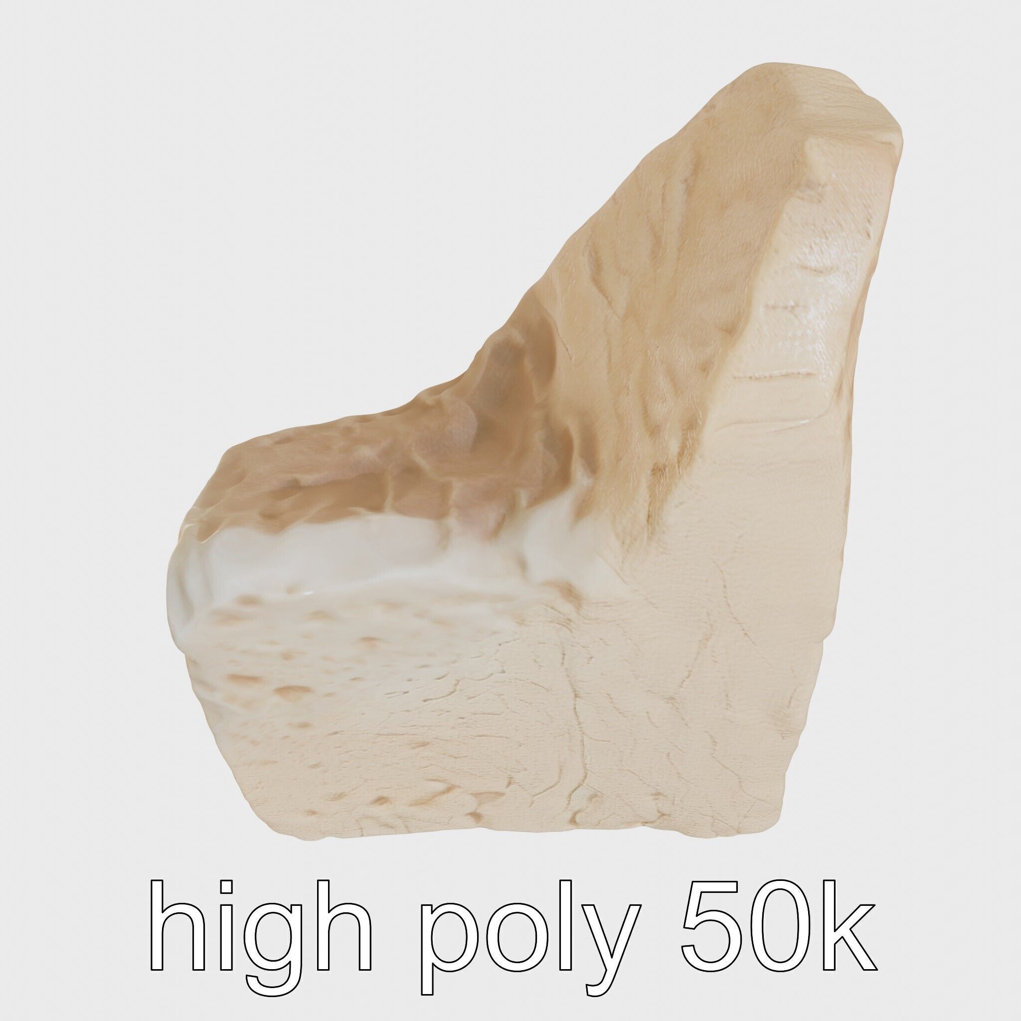 Ancient Stone Textured Block Model Low-poly 3D model_8