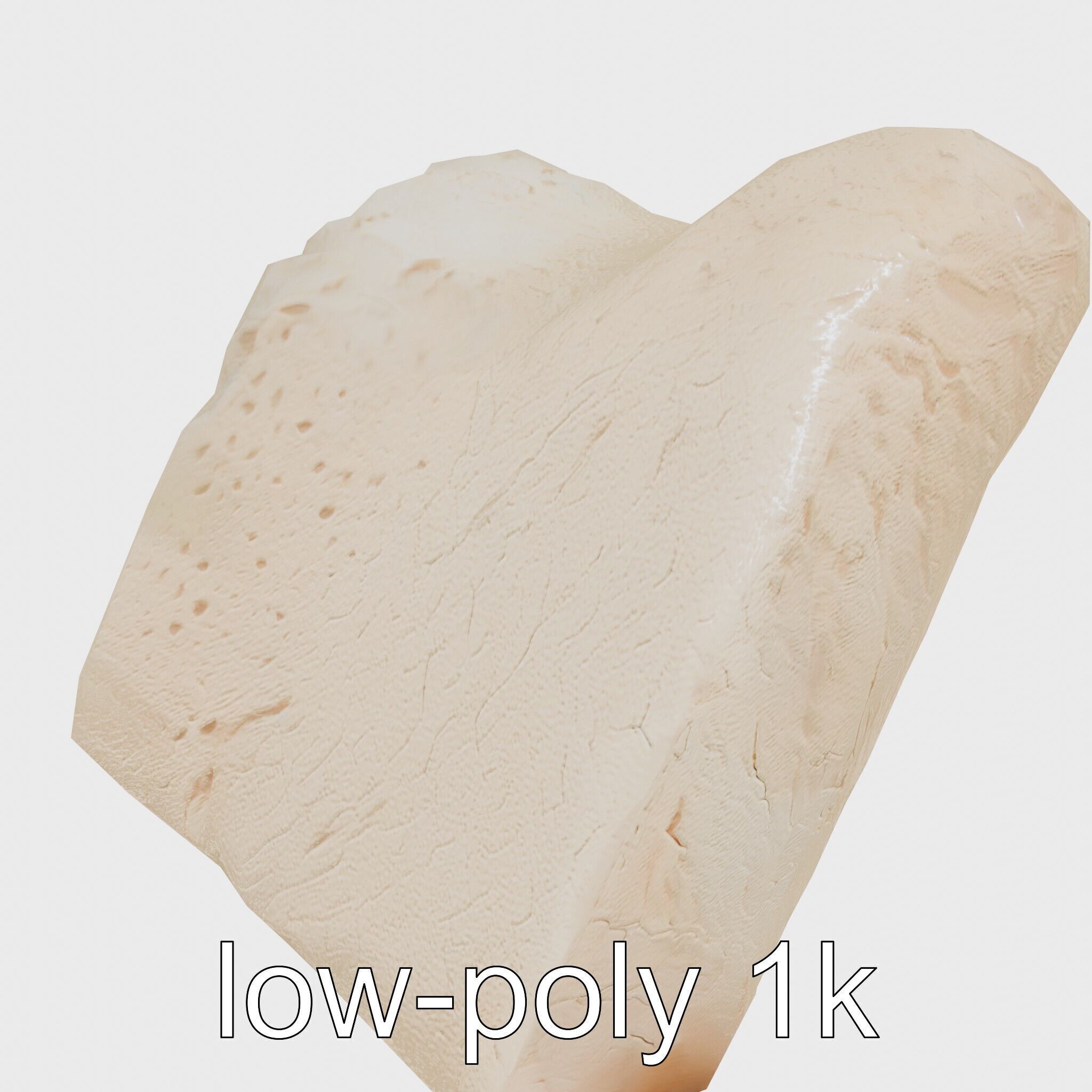 Ancient Stone Textured Block Model Low-poly 3D model_13
