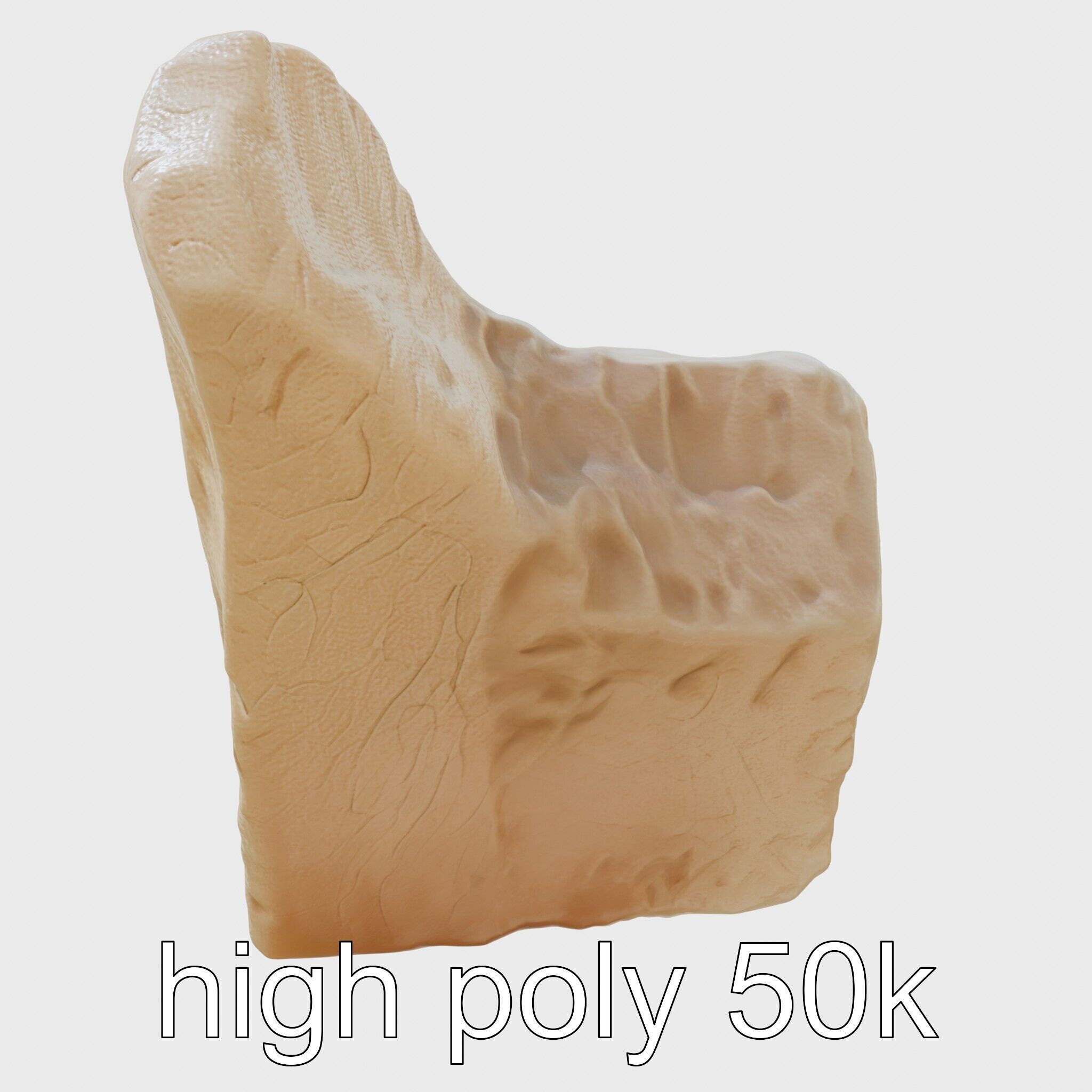Ancient Stone Textured Block Model Low-poly 3D model_19