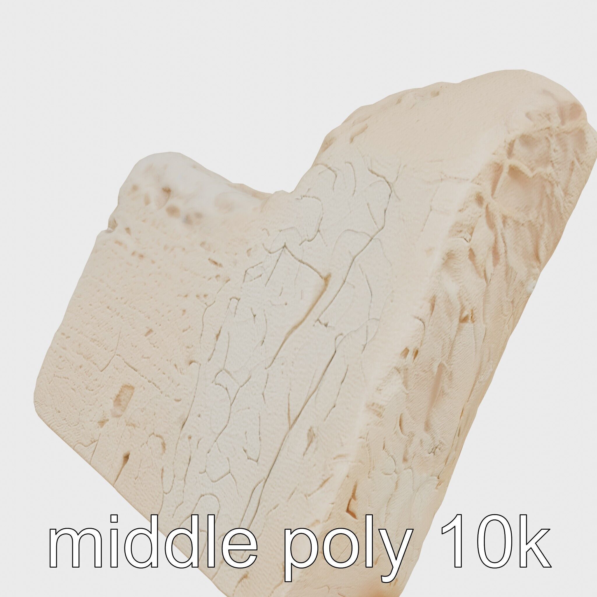 Ancient Stone Textured Block Model Low-poly 3D model_12