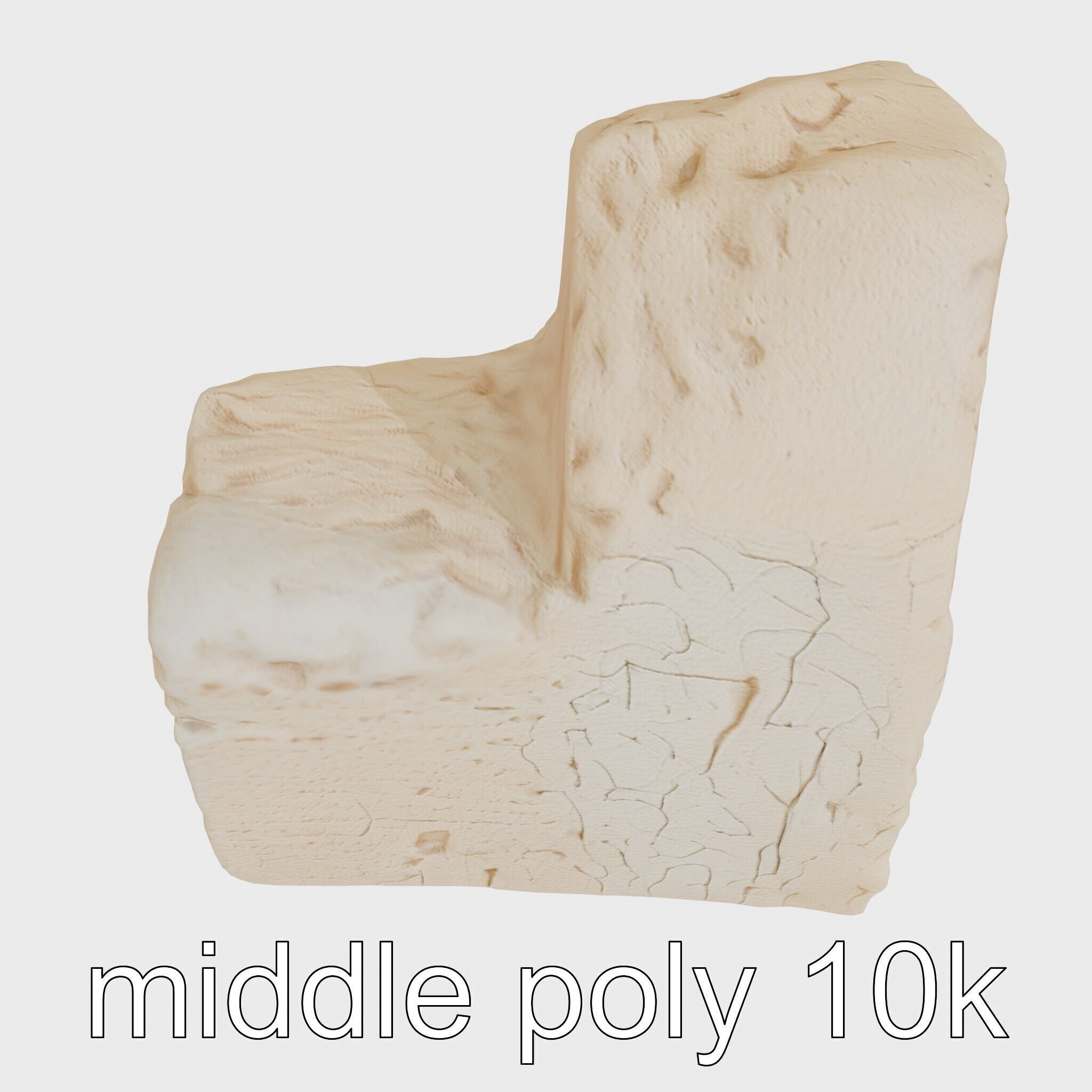 Ancient Stone Textured Block Model Low-poly 3D model_31