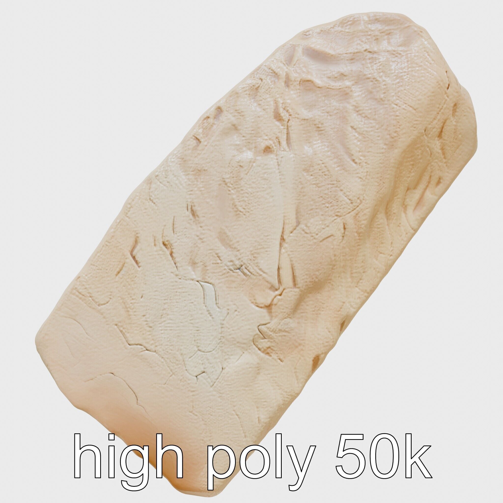 Ancient Stone Textured Block Model Low-poly 3D model_29