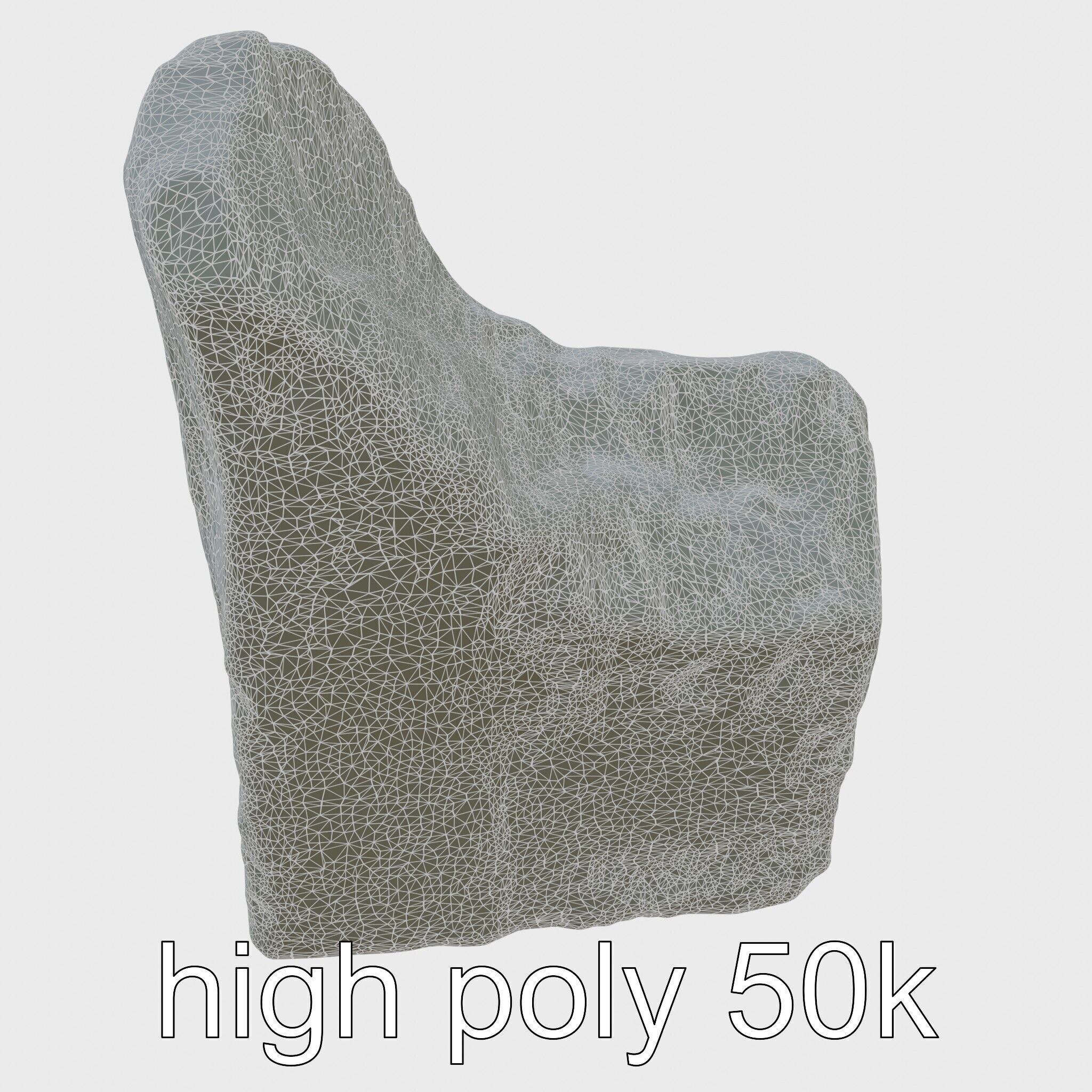 Ancient Stone Textured Block Model Low-poly 3D model_32