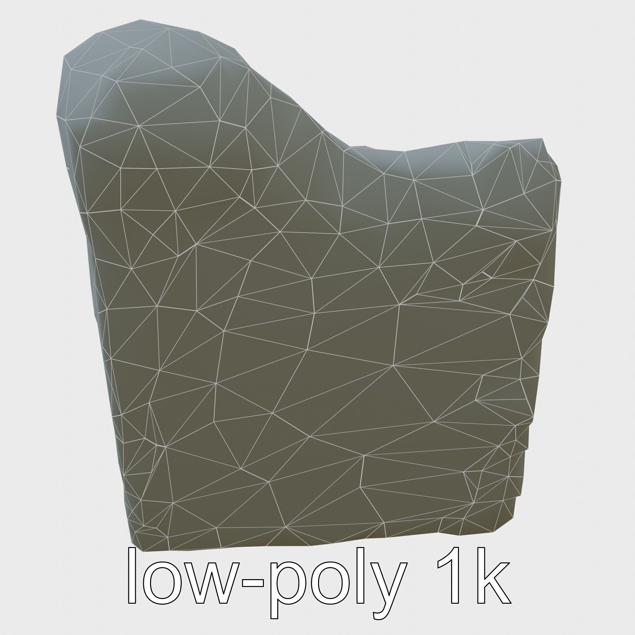 Ancient Stone Textured Block Model Low-poly 3D model_10