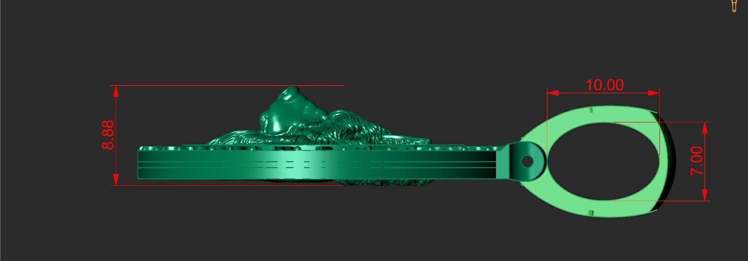 A PENDANT WITH A WOLF S HEAD AND A TREE OF LIFE 3D print model_3