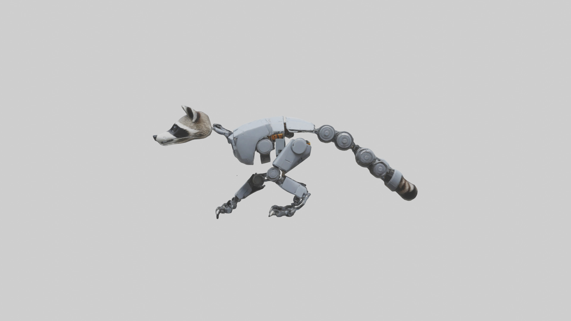 Robot version of a raccoon model 3D model_9