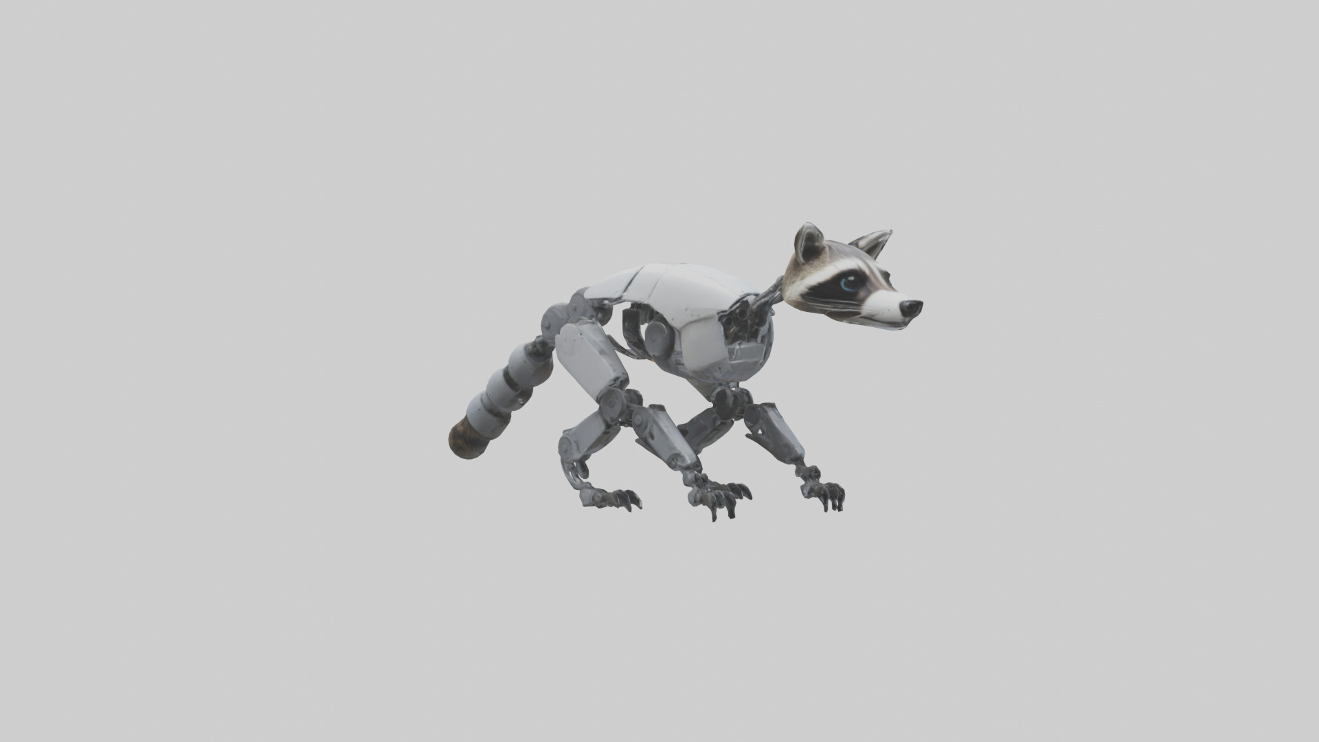 Robot version of a raccoon model 3D model_2