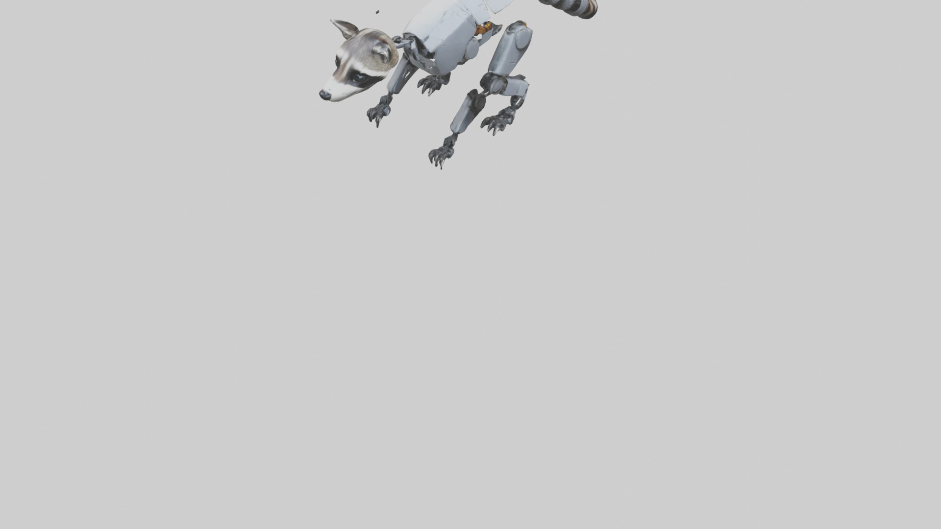 Robot version of a raccoon model 3D model_6