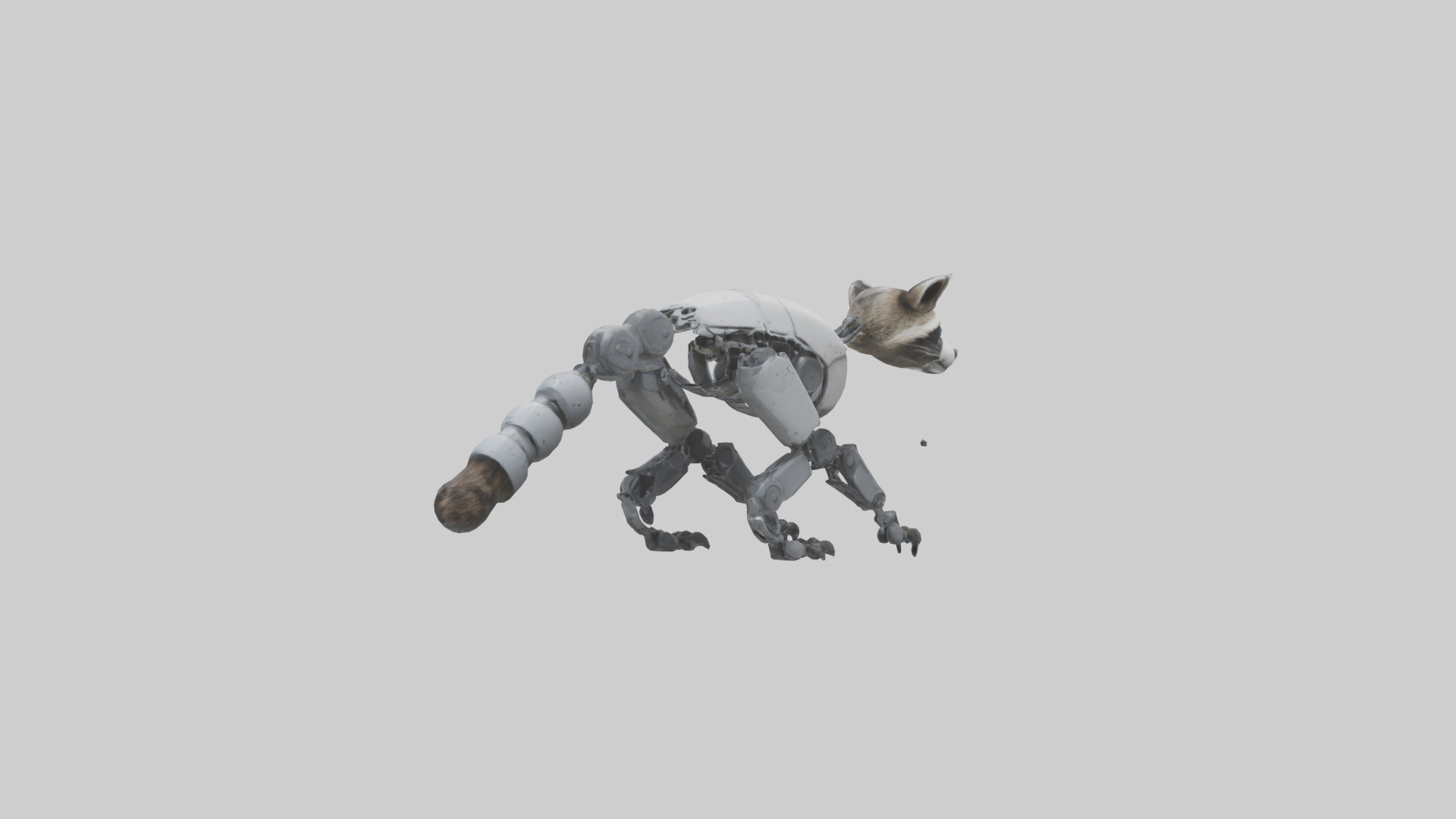 Robot version of a raccoon model 3D model_1