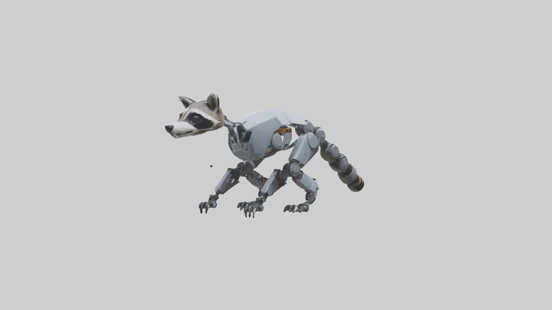 Robot version of a raccoon model 3D model_11
