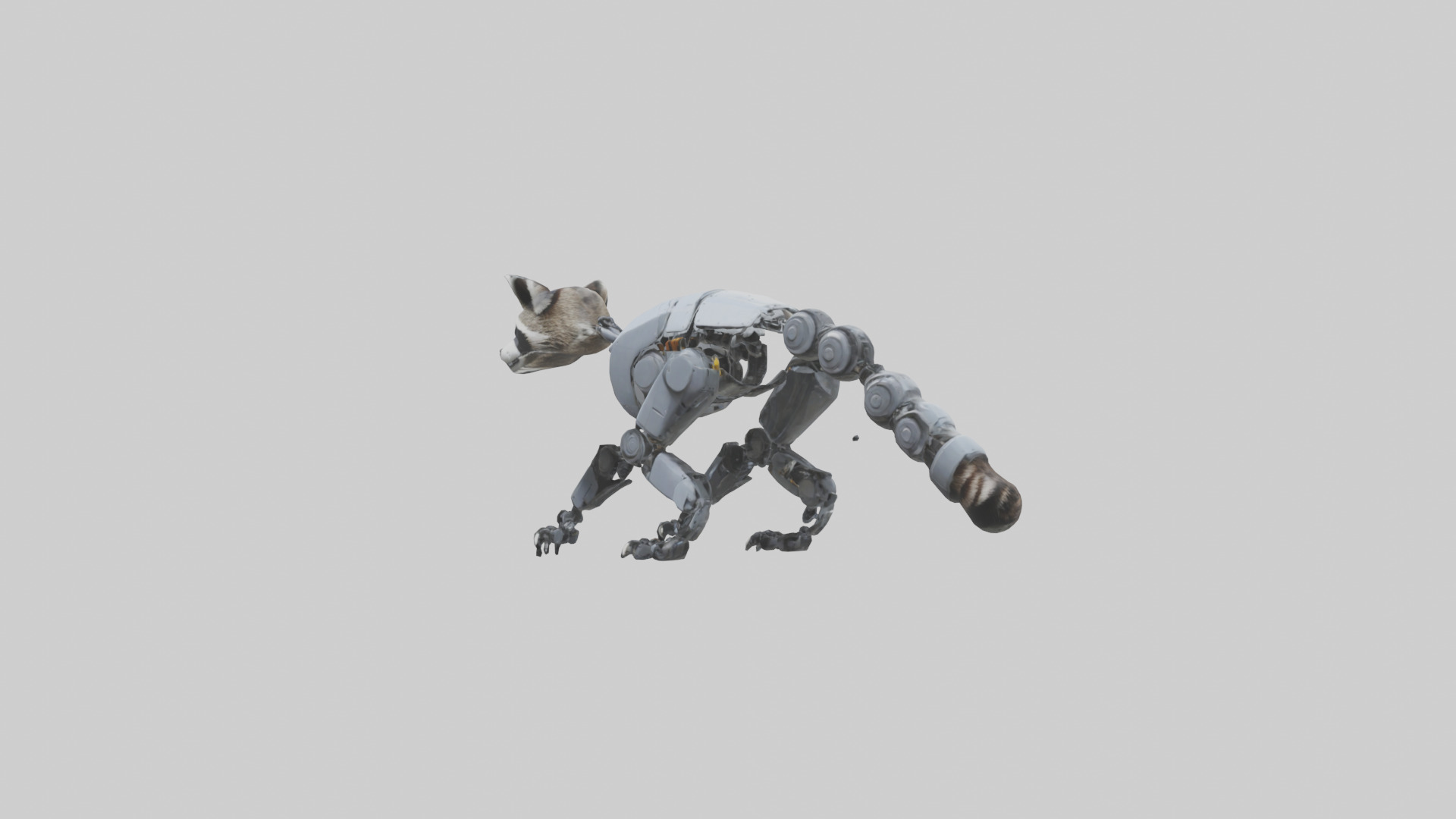 Robot version of a raccoon model 3D model_10