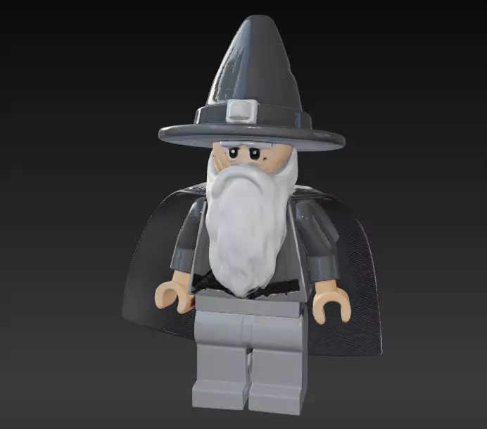 LEGO GANDALF EL GRIS 3D print model_0