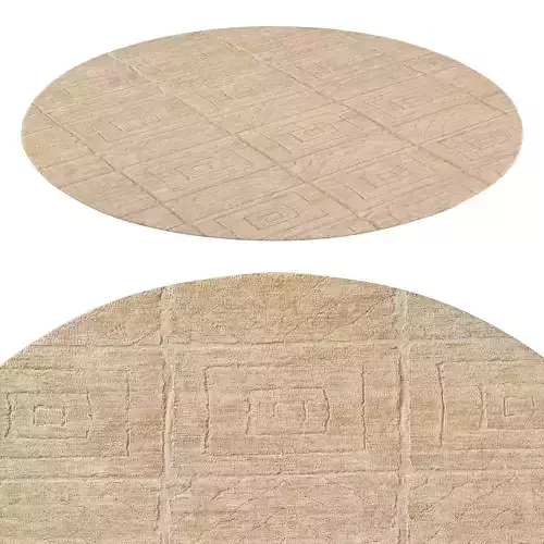 Belari Wool  Silk Rug Round Camel