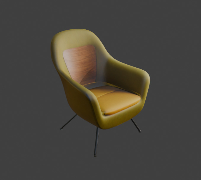 chair Low-poly 3D model_4