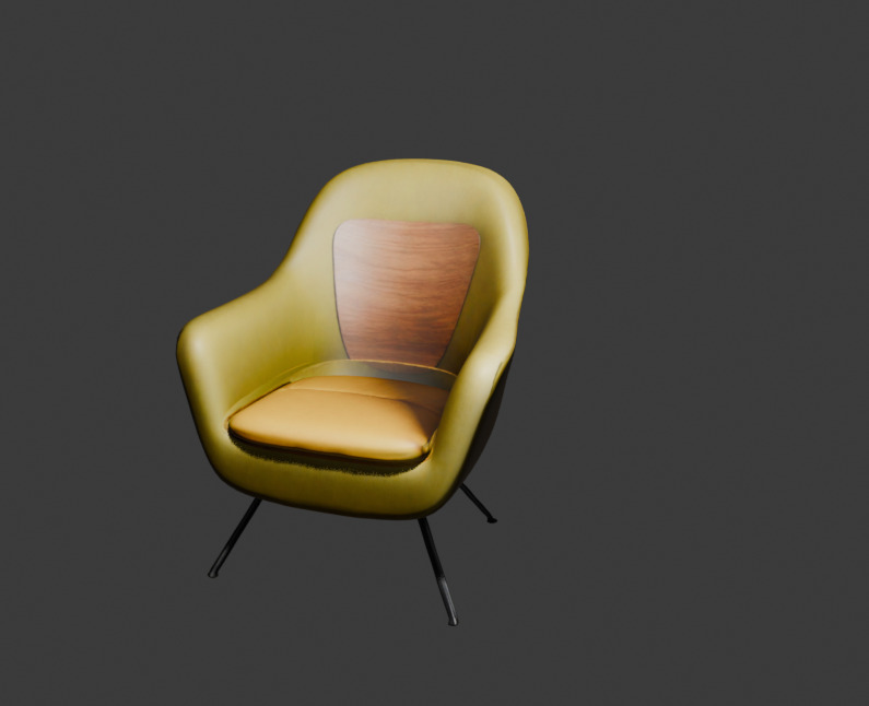 chair Low-poly 3D model_2