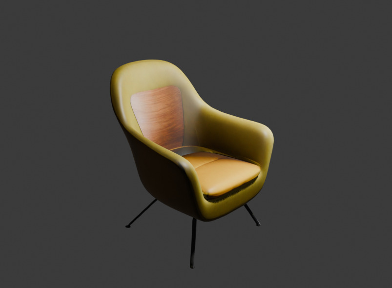 chair Low-poly 3D model_1