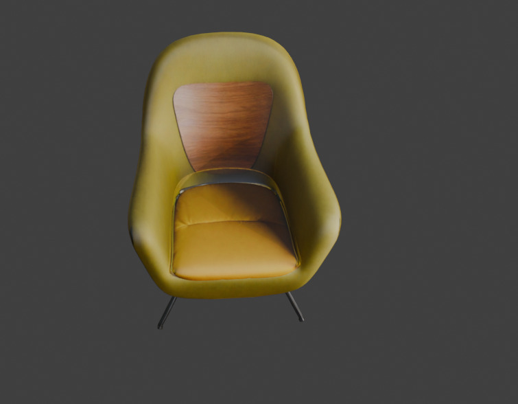 chair Low-poly 3D model_3