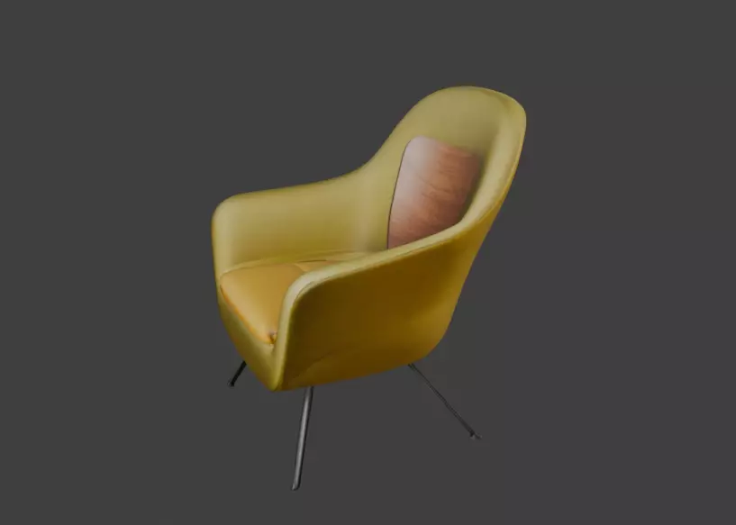 chair Low-poly 3D model_0