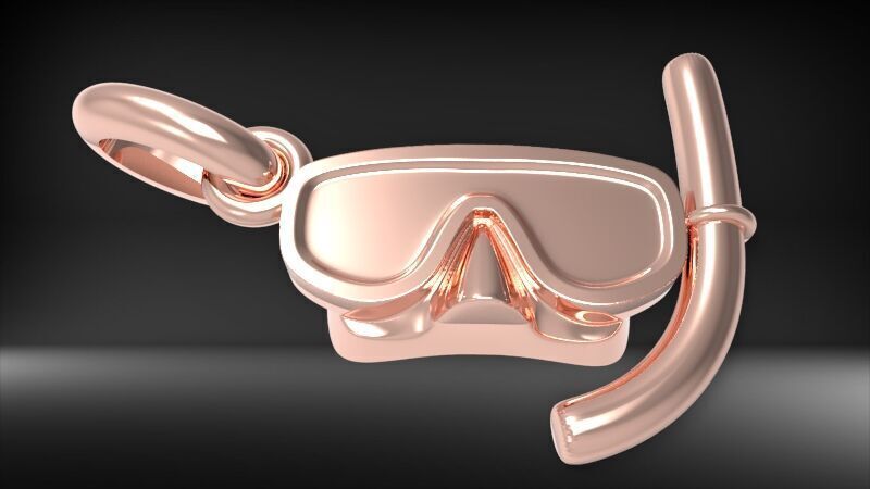 Diver Scuba Snorkeling Mask Pendant 3D print model_24