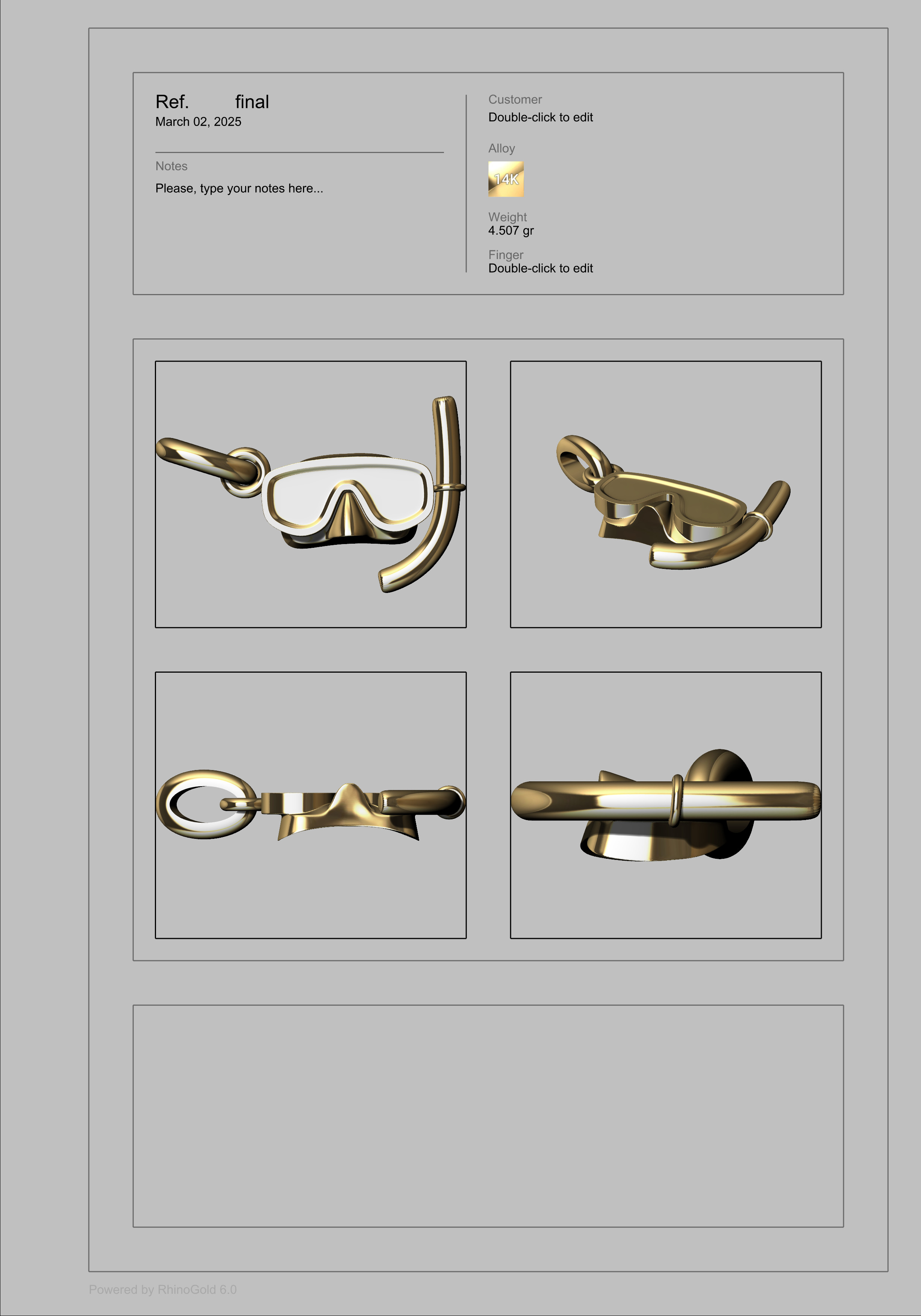 Diver Scuba Snorkeling Mask Pendant 3D print model_9