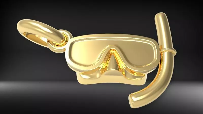 Diver Scuba Snorkeling Mask Pendant 3D print model_0