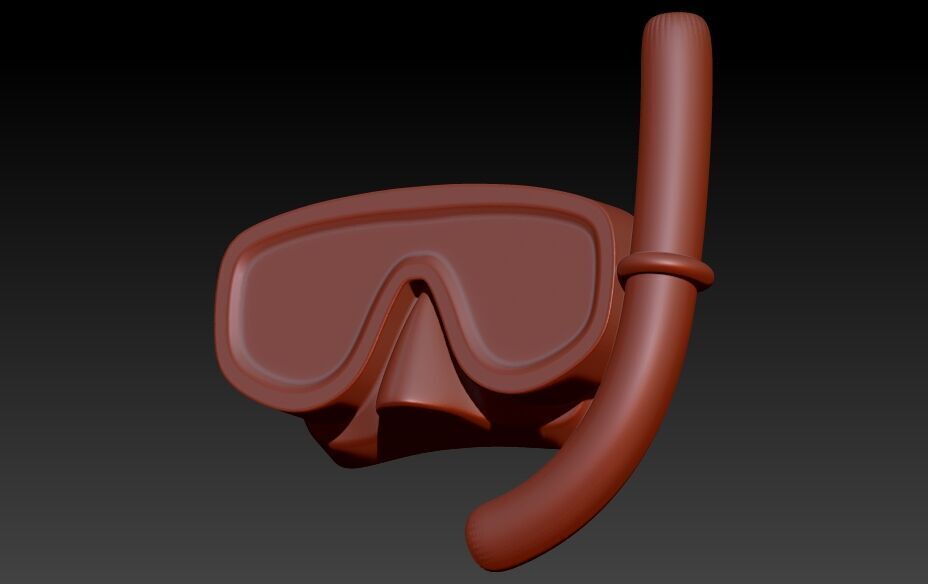 Diver Scuba Snorkeling Mask Pendant 3D print model_14