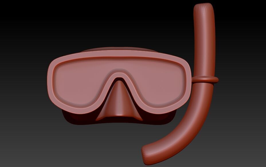 Diver Scuba Snorkeling Mask Pendant 3D print model_10
