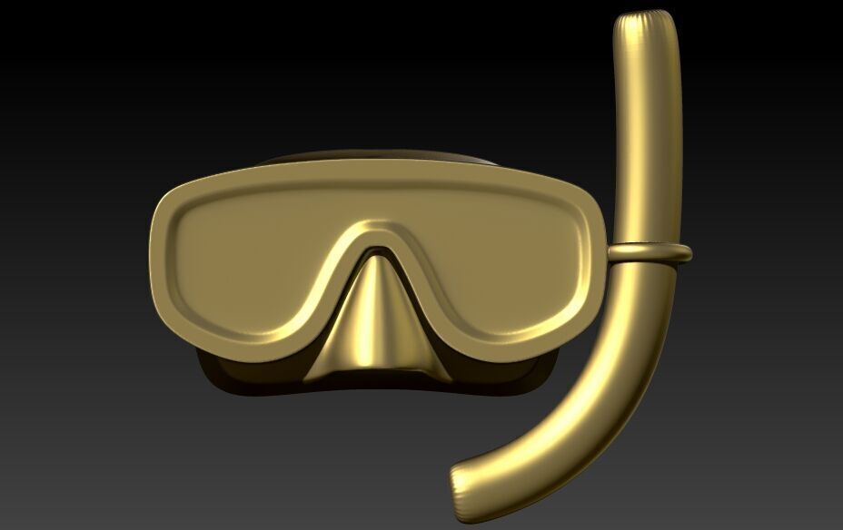 Diver Scuba Snorkeling Mask Pendant 3D print model_12