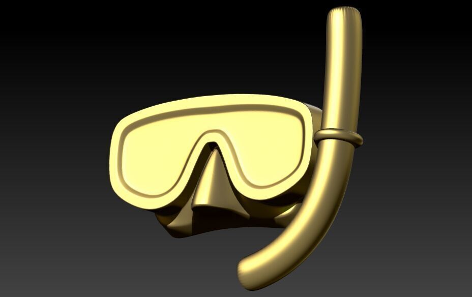 Diver Scuba Snorkeling Mask Pendant 3D print model_11