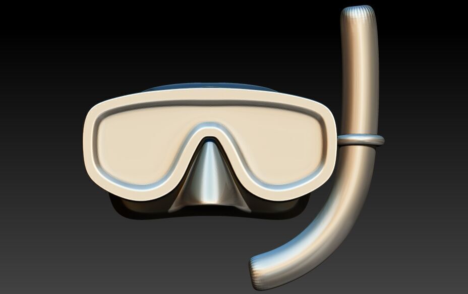 Diver Scuba Snorkeling Mask Pendant 3D print model_15