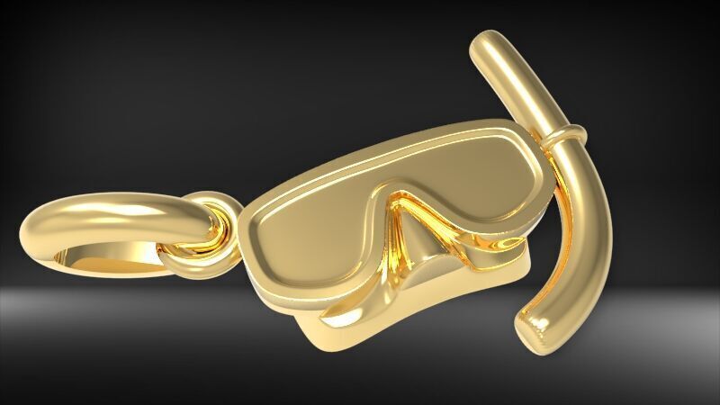 Diver Scuba Snorkeling Mask Pendant 3D print model_12