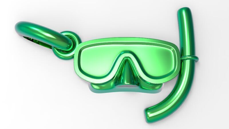 Diver Scuba Snorkeling Mask Pendant 3D print model_5