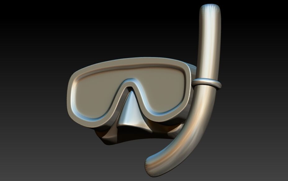 Diver Scuba Snorkeling Mask Pendant 3D print model_2