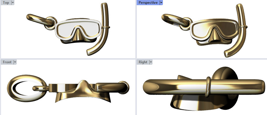 Diver Scuba Snorkeling Mask Pendant 3D print model_23