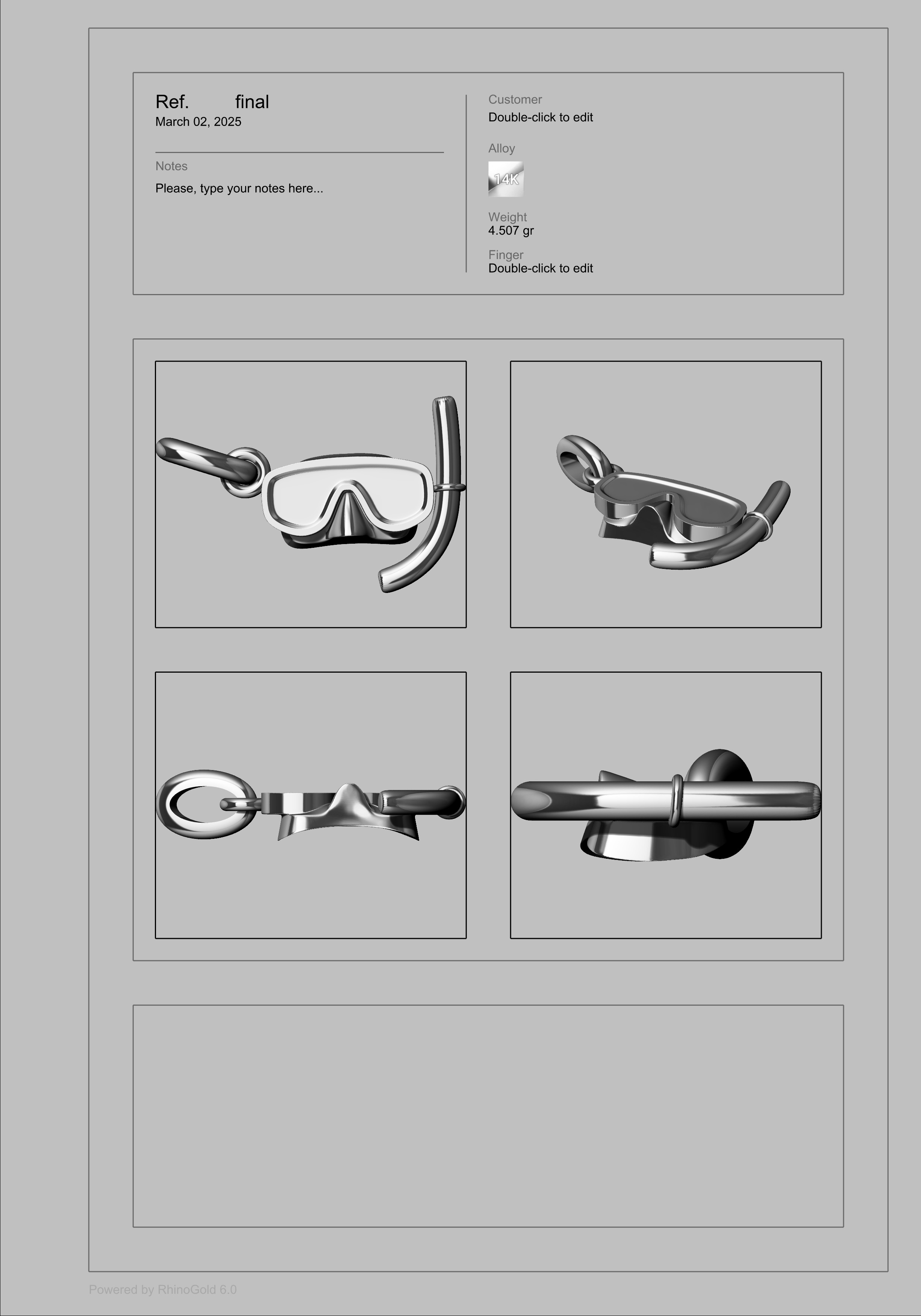 Diver Scuba Snorkeling Mask Pendant 3D print model_17