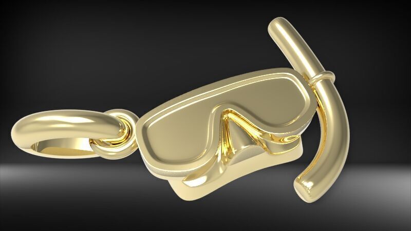 Diver Scuba Snorkeling Mask Pendant 3D print model_14