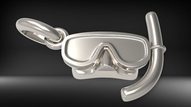 Diver Scuba Snorkeling Mask Pendant 3D print model_9