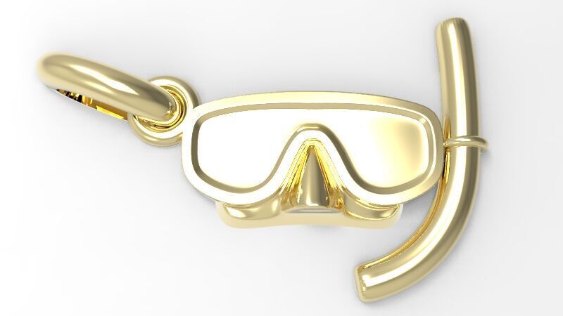 Diver Scuba Snorkeling Mask Pendant 3D print model_7