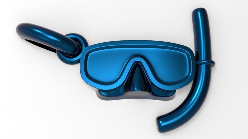 Diver Scuba Snorkeling Mask Pendant 3D print model_6