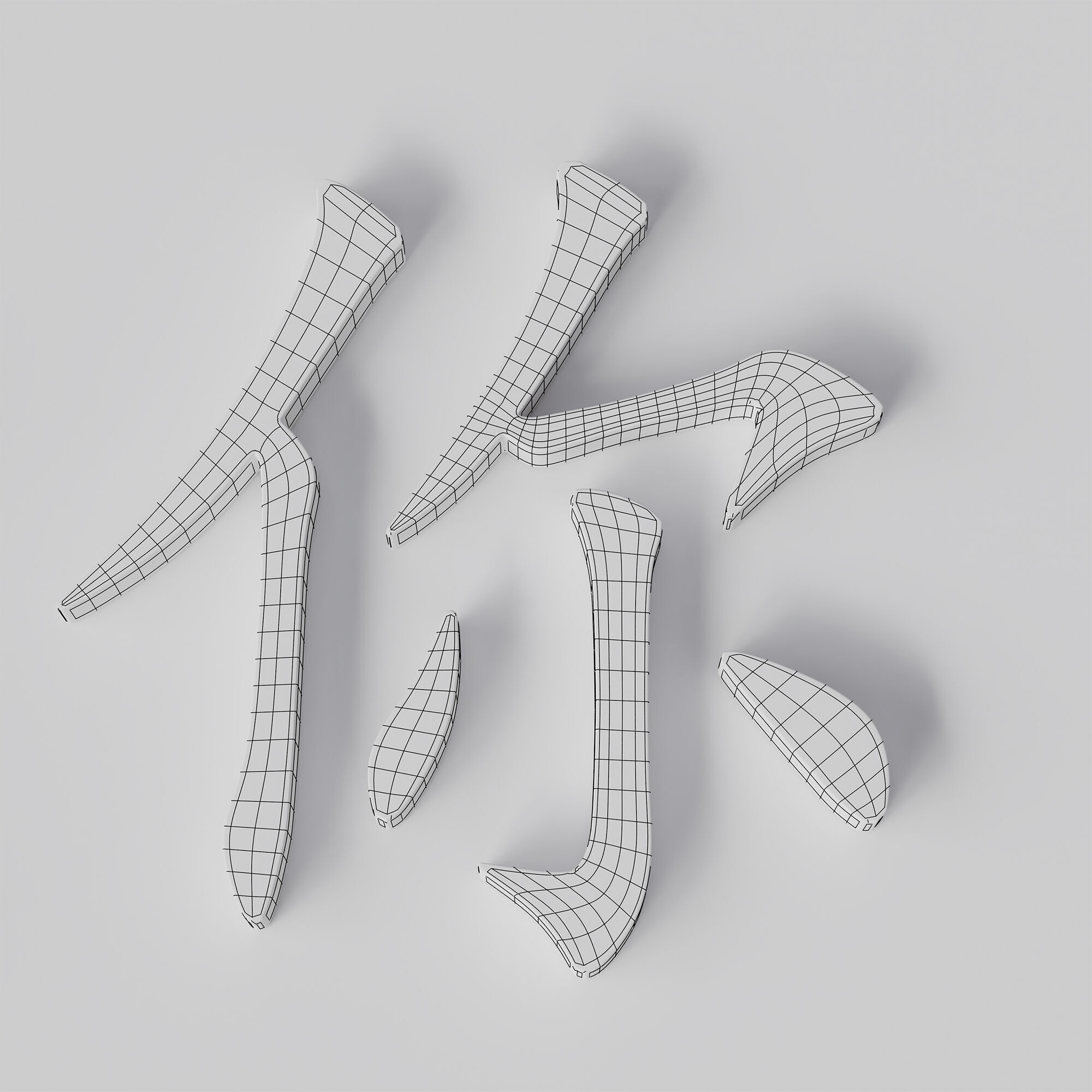 Chinese words I love you  3D print model_11