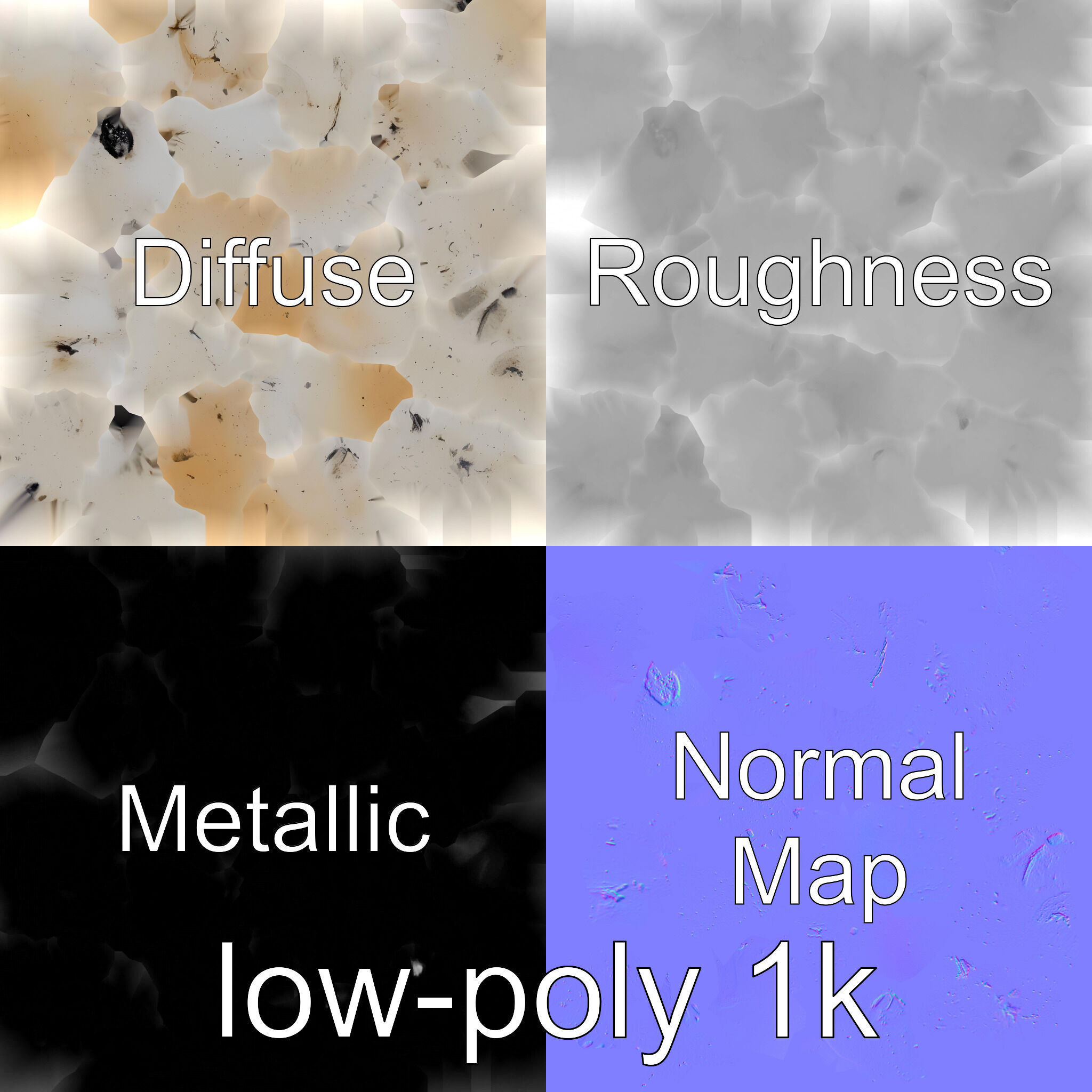 Moonstone Gem Natural Rendering Model Low-poly 3D model_4