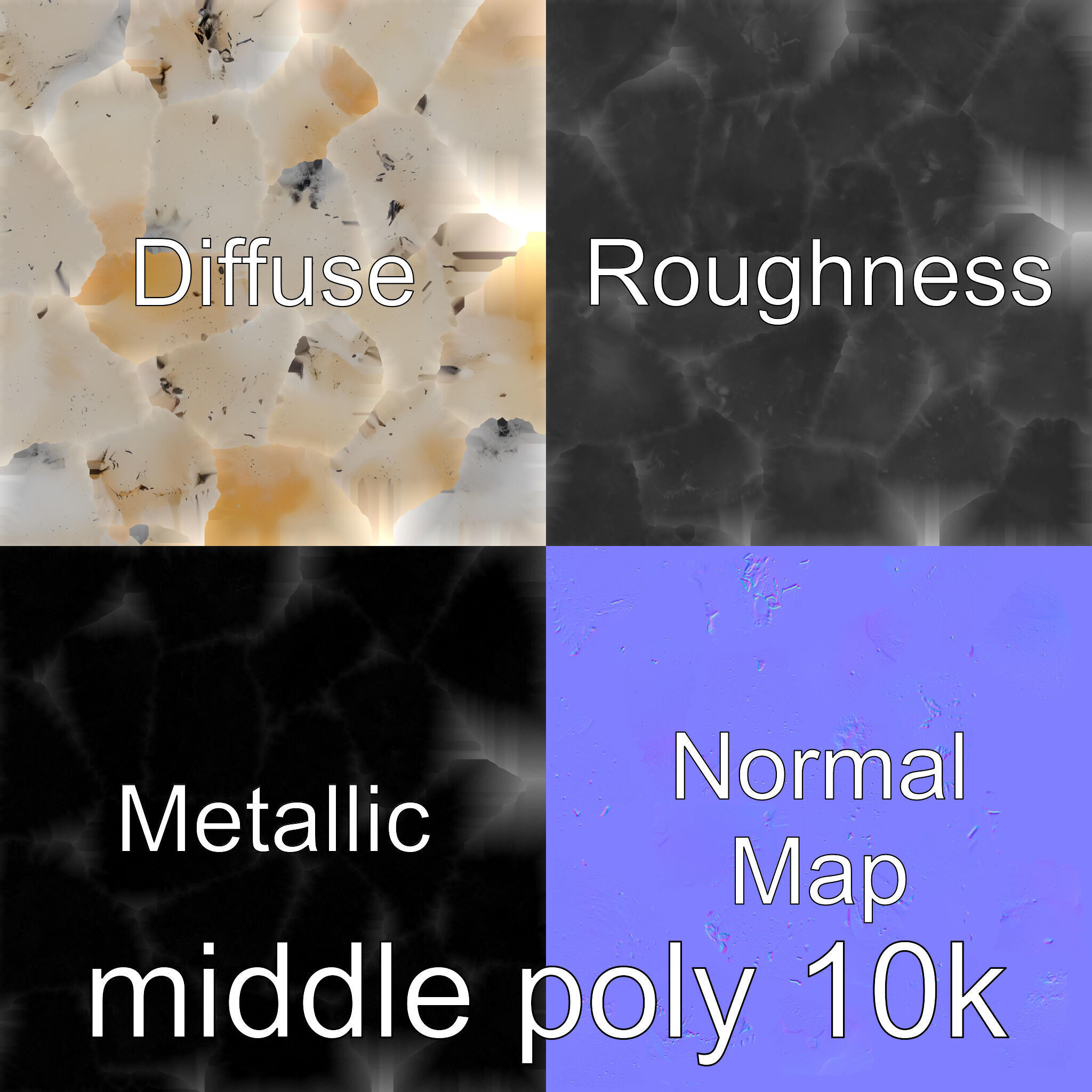 Moonstone Gem Natural Rendering Model Low-poly 3D model_18