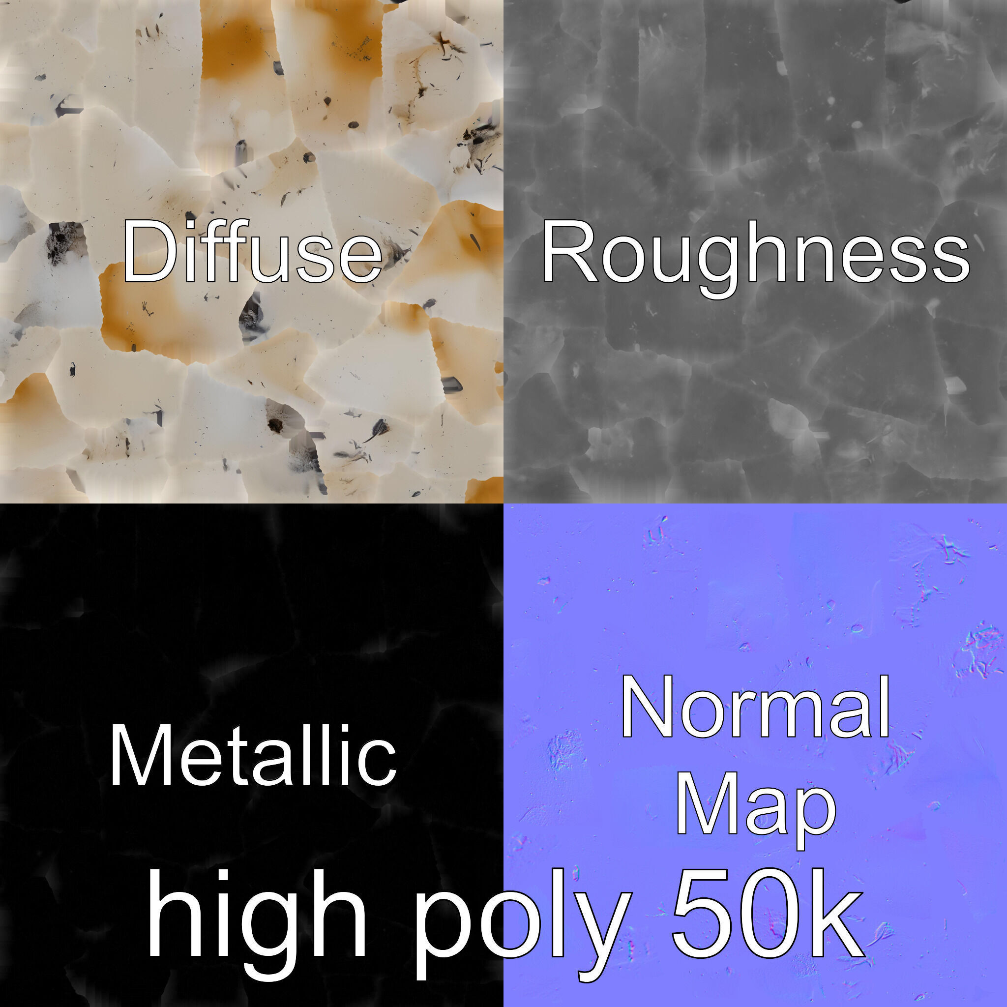 Moonstone Gem Natural Rendering Model Low-poly 3D model_17